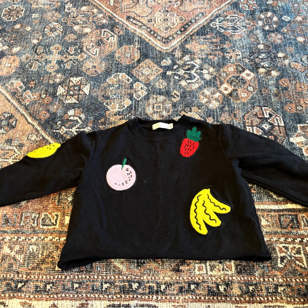 Stella McCartney Kids Black Fruit Embroidered Sweatshirt